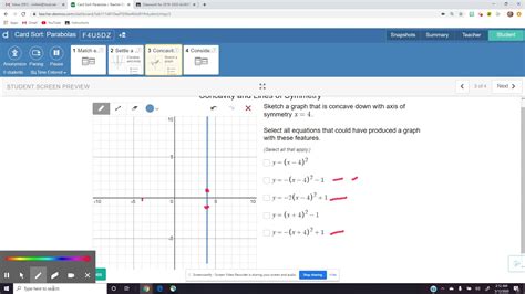 Students will explore <b>key</b> features of quadratic graphs and while becoming familiar with the <b>Desmos</b> calculator!Students will use the graph to investigate characteristics of parabolas and identify these <b>key</b> features:vertexmaximum or minimumx-interceptsy-interceptsaxis of symmetryThere are 14 quadratic equations (7 in standard form & 7 in factored form) included. . Teacher desmos answer key